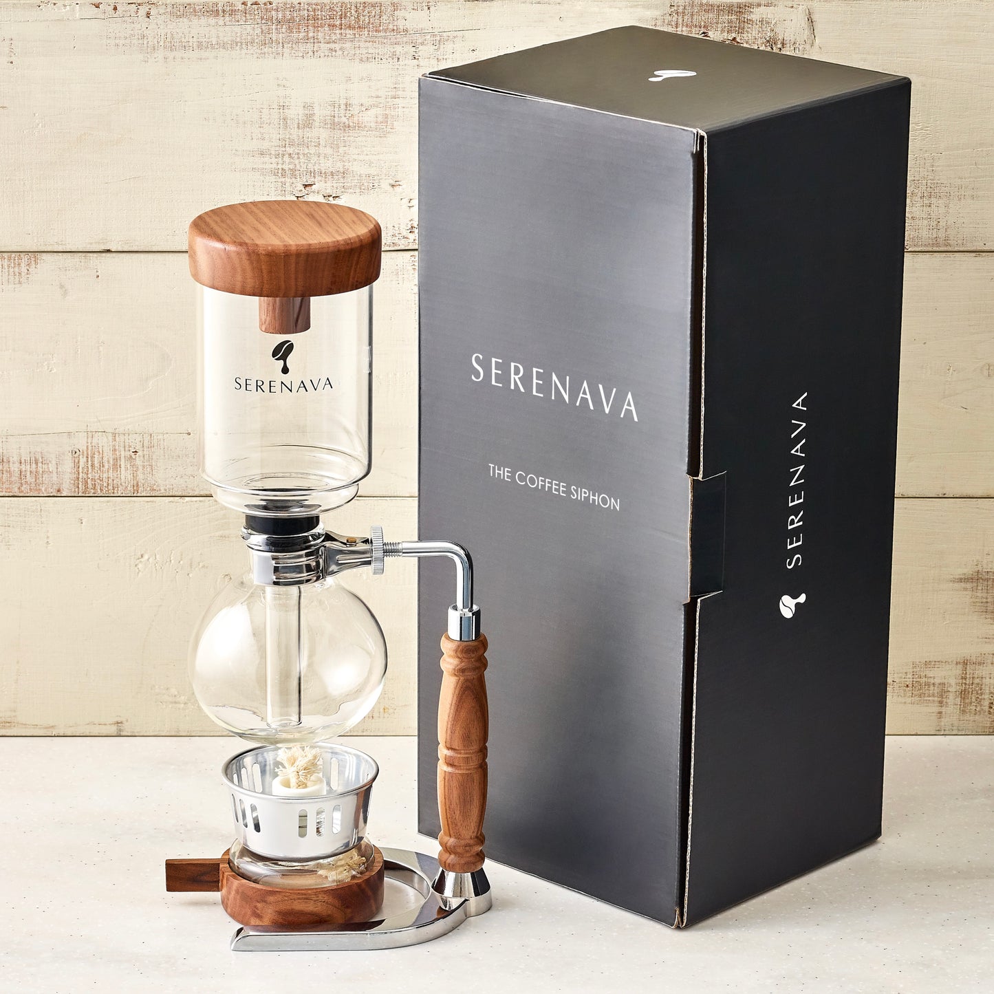 天然木材の質感で味わう至福のサイフォンコーヒー『SERENAVA』
